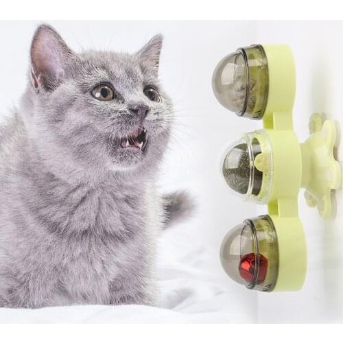 Windmill Cat Toys Turntable Training Chewing Teasing Interactive Play Game Pet Supplies Kitten Catnip Ball With Light Bells