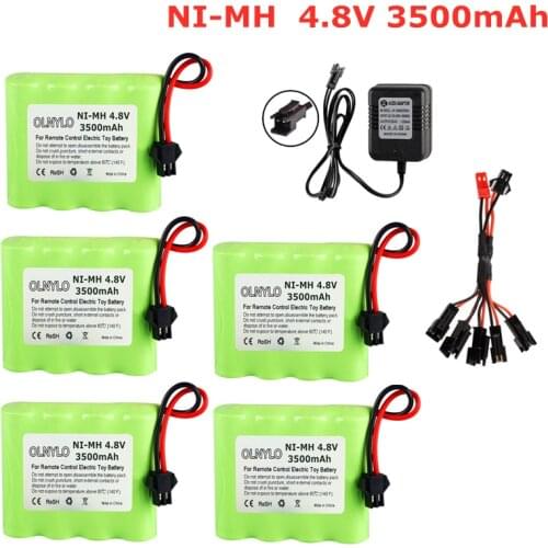 4.8v 3500mah NiMH Battery Pack Charger Set For Rc toys Cars Tanks Robots Boats Guns Ni-MH 4.8v 3000mAh Rechargeable Battery