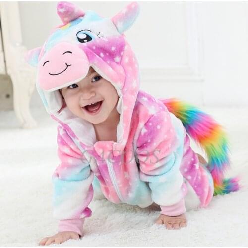 Winter Baby Romper Unicorn Panda Lion Costumes Newborn Clothes Girls Boys Pajamas Infant Jumpsuit Animal Cartoon Toddler Rompers
