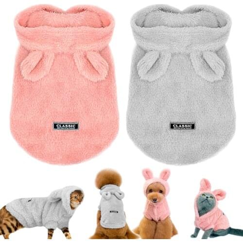 Winter Warm Dog Clothes Cute Cat Puppy Coat Fleece Dog Kitten Clothing Jacket Soft Pet Clothes For Small Dogs Cats Chihuahua