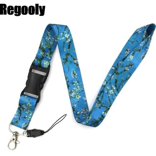 10pcs Branches of an almond tree in blossom Lanyards Cool Neck Strap Phone Keys ID Card Holder Lanyard For Keys DIY Hang Ropes
