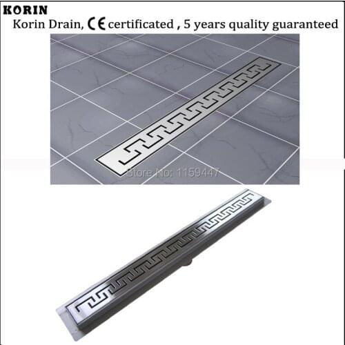 1000mm "ZIPPER" Style Stainless Steel 304 Linear Shower Drain, Vertical Drain with flange, Floor Waste, long floor drain
