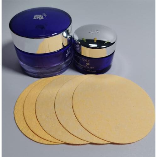 3pcs Face Round Makeup Remover Tool Natural Wood Pulp Sponge Cellulose Compress Cosmetic Puff Facial Wash Spong