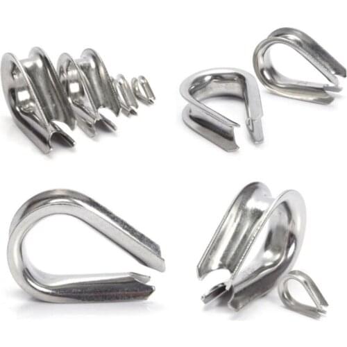 5pcs 304 stainless steel wire rope loop protective sleeve triangle ring boasting heart ring M2M3M4M5M6M8M10
