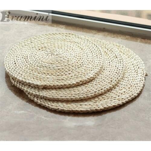50*50cm Tatami futon meditation cushion thickening yoga circle corn husk straw braid mat japanese style