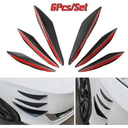 6Pcs/Set Car Front Bumper Exterior Modification Parts Spoiler Canards Splitters Airflow Diffuser Wing-type Car Accessories