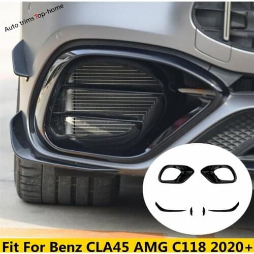 Car Front Bumper Spoiler Air Knife Fog light Frame Cover Trim For Mercedes Benz CLA45 AMG C118 2020 2021 Accessories Exterior