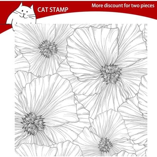 Large Petals / Flowers Clear Stamps For Scrapbooking Card Making Photo Album Silicone Stamp DIY Decorative Crafts