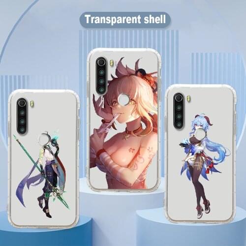 Genshin Impact Phone Case Transparent For Xiaomi Redmi Note 7 7A 8 8T 9 9A 9S 10 K30 Pro Ultra transparent soft waterproof art