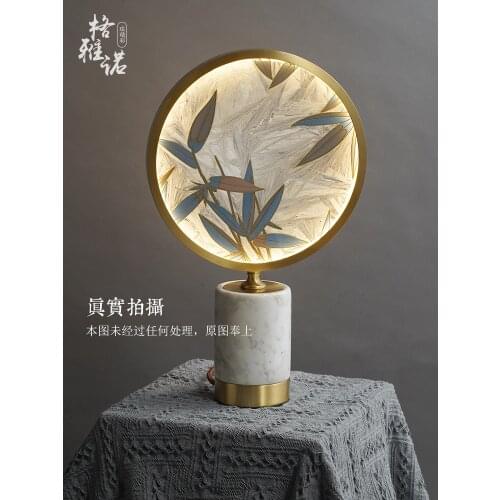 Enamel copper table lamp Chinese style study bedroom lamp new Chinese creative personality bedside lamp