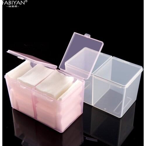 Nail Art Storage Box Remover Cleansing Cotton Pad Swab Perspective Compartments Holder Organizer Container Brush Pen Decor Tool