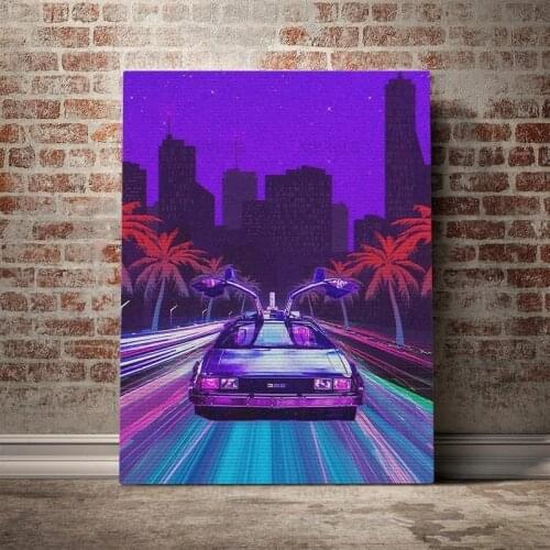 Punk Style Retro Art Poster Sports Car Steam Wave Abstract Canvas Painting On The Wall Bedroom Home Decoration Modular Picture