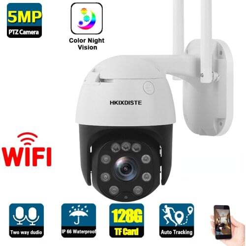 5MP Wifi PTZ IP Security Camera Outdoor Waterproof Smart Auto Tracking CCTV Video Surveillance Camera Wireless 1080P ONVIF Cam