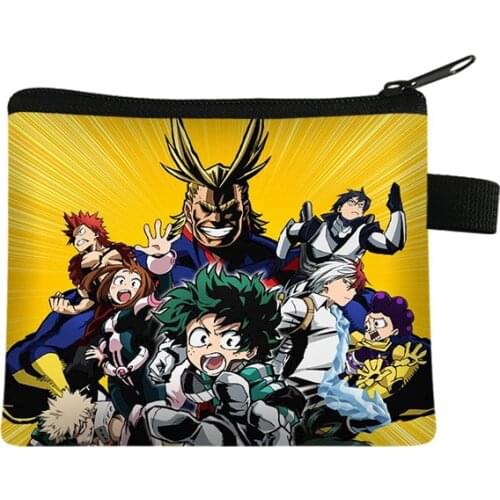Anime My Hero Academia Wallet Student Boys And Girls Short Wallet Card Bag Pocket Coin Key Storage Bag Mini Money Bag