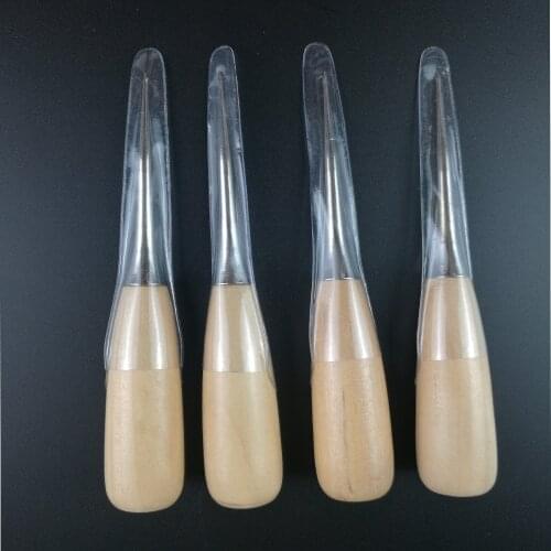Leathercraft Stitching Awl Sewing Leather Professional Tools Wood handle Awl 5pcs Pinpoint Hole Punching Clicker Scratch Tool