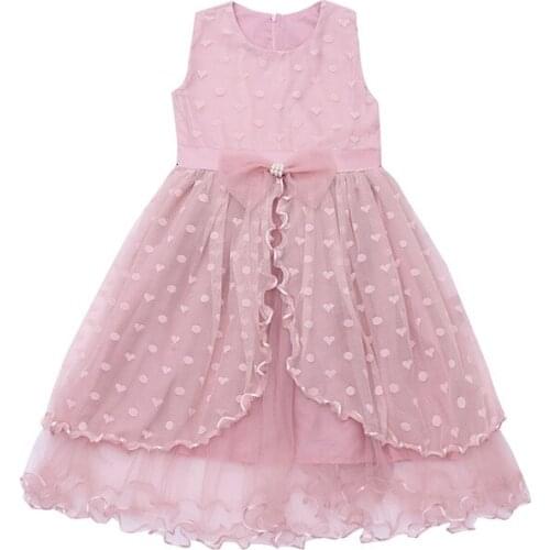 Summer Princess Dress Girl Clothes Sleeveless Embroidery Flower Wedding Birthday Party Costume Children Dress