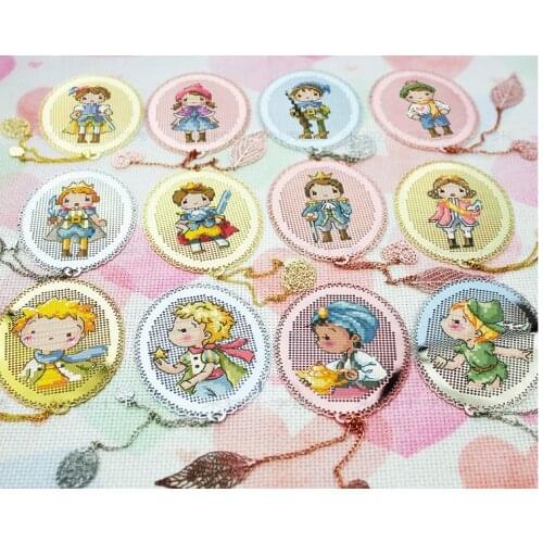 M Cross stitch French DMC kit creative hand gift metal bookmark fairy tale boy Prince
