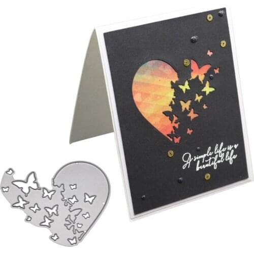 Heart Butterfly Metal Cutting Dies Stencil DIY Scrapbooking Album Stamp Paper Card Embossing Craft Decor