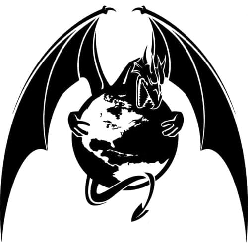 15cm*14.3cm Dragon Planet Earth Capture Fashion Car Sticker Vinyl Decal Black/Silver S3-5912