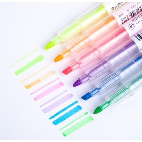 6-color Highlighter Pen Set For Students Candy Color Handbook Diary Decoration Marker Pen Light Color Series Creative Marker Pen