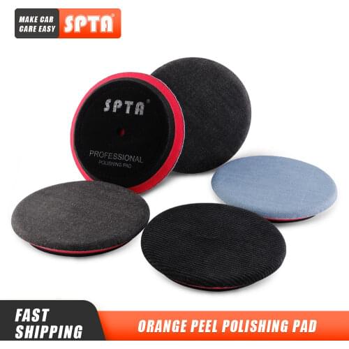 SPTA 6 inch (150mm) Denim Polishing Disc Orange Peel Removal Tray Corduroy Car Polishing Pad Kit For 5 inch Backing Plate