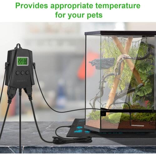 US/EU Plug Adjustable Digital Heat Mat Thermostat Inkbird IPT-2CH Temperature Controller for Seedlings Reptiles Amphibians Snake