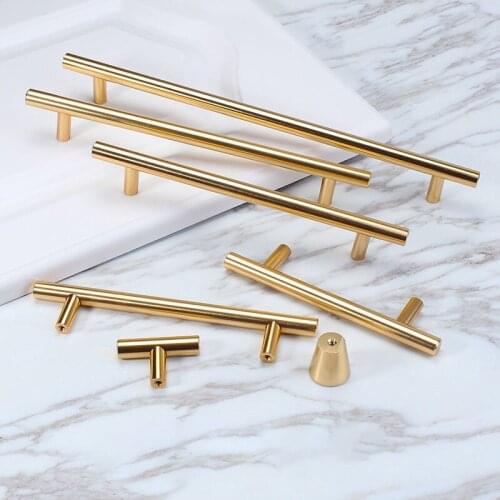 Home Golden Aluminum Alloy Design Modern Simplicity Style Cupboard Drawer Pull Silver Kitchen Cabinet Door Wardrobe Handles