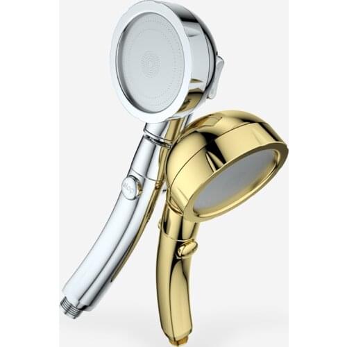Handheld Shower Head High Pressure Chrome 3 Spary Setting with ON/OFF Pause Switch Water Saving Adjustable Luxury Spa Detach