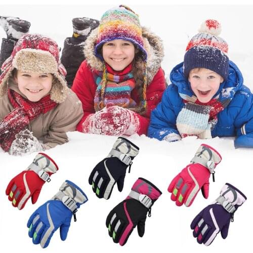 New Windproof Warm Ski Gloves Winter Outdoor Kids Snow Skating Snowboarding Children Waterproof Skiing Breathable Mittens 2021