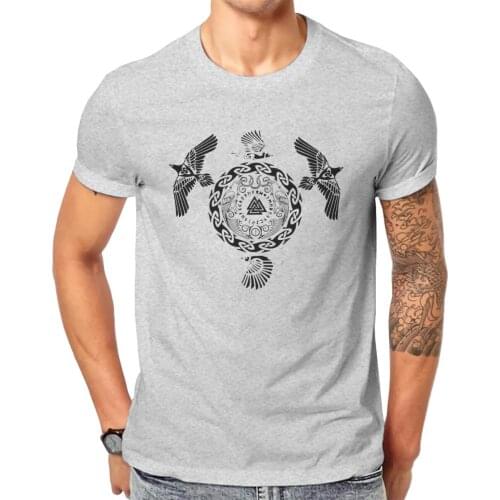 Viking Odin s Ravens Vikings Mens short-sleeved t-shirt Cute R339 Tshirt Eur Size