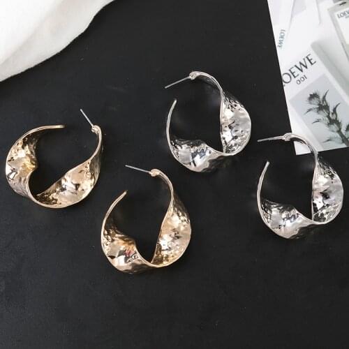 Drop earrings European and American fashion trend metal texture geometric irregular Earrings for women jewelry party gifts