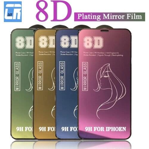 8D Mirror Screen Protector Glass for iPhone 12 11 Pro X XR XS MAX Tempered Glass on the for iPhone 8 7 6 Plus SE Protective Film