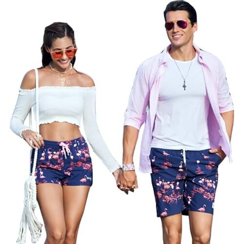 Couple swimming trunks fast dry women mens beach swim surfing running sweatpant plus size sport short de bain homme swim suit