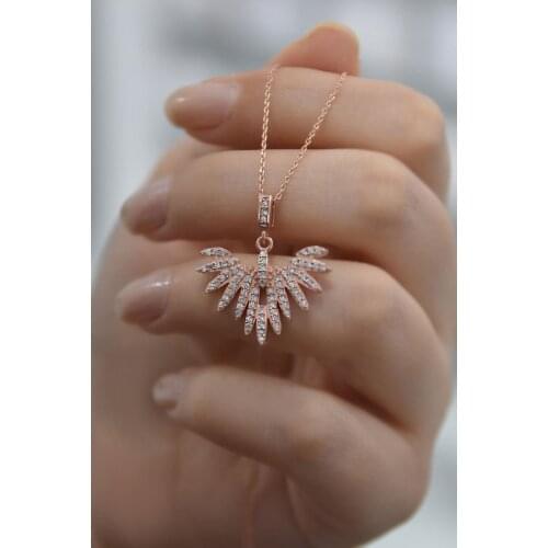 Women Phoenix bird Pattern Rose Plated 925 Sterling Silver Necklace Elegant Design Welcome Quality Wink Attractive 2021 Trend Style Fashion new Model