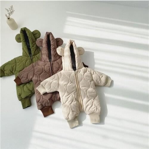 Winter Baby Snowsuit Clothes Hooded Baby Romper Thick Warm Baby Boy Girls Romper Jumpsuit Coat Baby Jumpsuit Overalls Outerwear