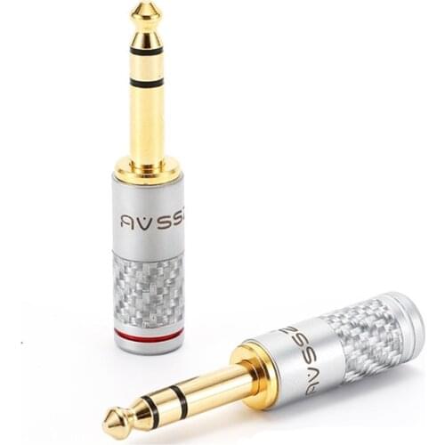 1Pcs AVSSZ guitar 6.35mm plug 6.5 welding large three-core mono dual-channel mixer two-core gold-plated AFTRS-2/9