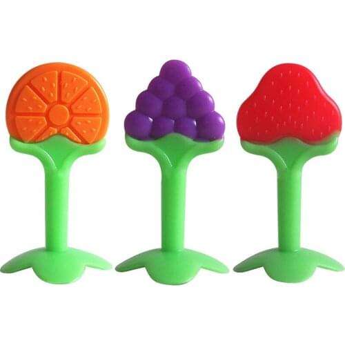 1pc Baby Teether Silicone Fruit Shape Toy Infant Dental Care Toothbrush Training Food Grade Silicone Teether Mobile Phone Straps