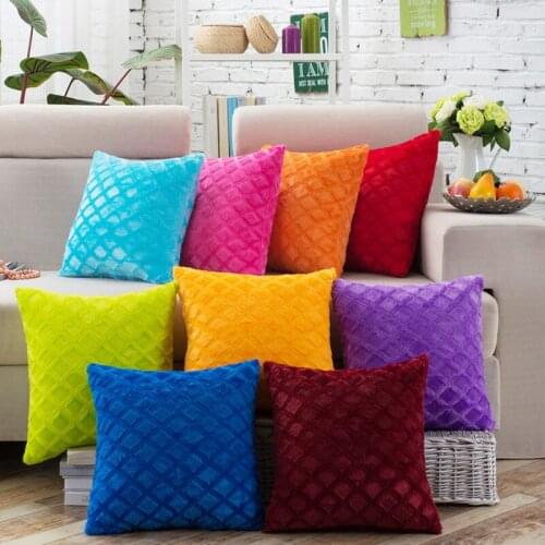 18" Faux Plush Square Pillow Case Cushion Cover Throw Pillow in Sofa Car Wedding Home Decor 9 Color