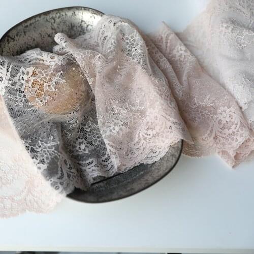 2M/lot Width 19CM Taiwan Sea Style Fine Meat Powder Stretch Lace High-end Ladies Underwear and Panty Sewing Supplies AC270