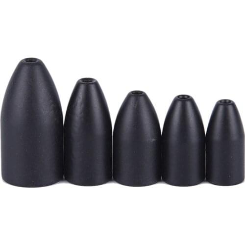 2Pcs/lot Black Copper Alloy Bullet Worm Weight Flipping Weight Fishing Sinker Lure Fishing Accessory High Quality