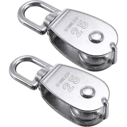 2pcs Heavy Duty M25 Steel Single Wheel Swivel Lifting Rope Pulley Block Stainless Steel Pulley Block