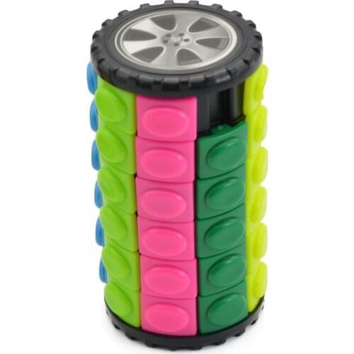 3D Rotate Slide Cylinder Magic Cube Colorful Babylon Tower Stress Relief Cube Kids Puzzle Toys For Children Adults Sensory Toys