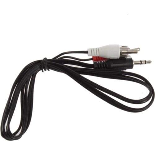 5pcs/lot 1/8" 3.5mm Plug Jack to 2 RCA Male Stereo Audio Y adapter Adaptor cable Kabel est 1.2M Total length
