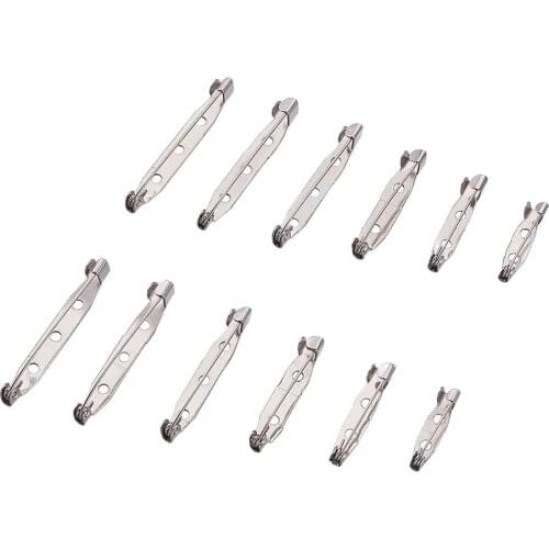 50P 20/25/30/38/40mm Safety Back Pins with Holes for DIY Jewelry Crafts Making Color Safety Catch Bar Pins Home Decoration Cloth