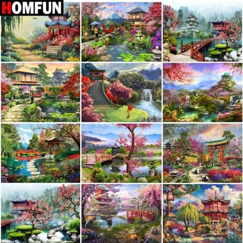 HOMFUN Full Square/Round Drill 5D DIY Diamond Painting "Garden view" Embroidery Cross Stitch 5D Home Decor Gift