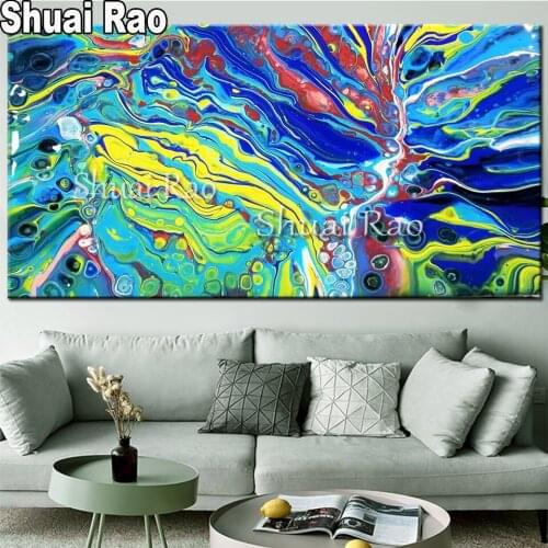 New Arrival Green Blue Abstract Landscape diy 5d diamond painting Full Square Round Drill Mosaic 100% Embroidery Sale,Home Art