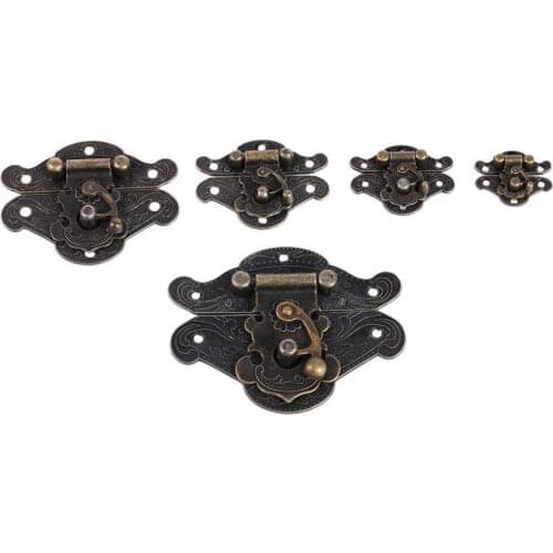 Antique Retro Vintage Decorative Latch Hasp Pad Chest Lock Plate For Wooden Jewelry Box Cabinet Buckle Retro Furniture Hardware