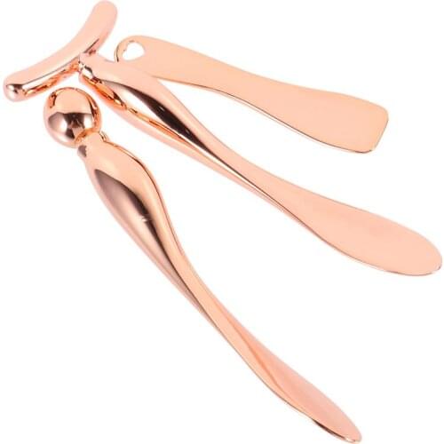 3pcs Metal Eye Face Cream Applicator Stick Cosmetics Spoon Spatula Massager Beauty Makeup Tool Cosmetic Subpackage Spoon