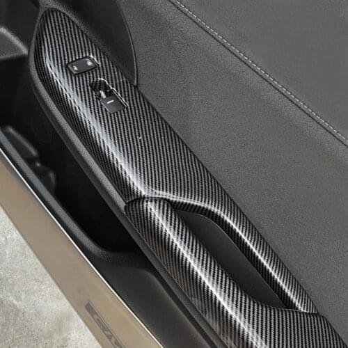 Car Accessories Carbon Texture Door Armrest Glass Button Window Lift Control Panel Cover Trim For Honda Civic 10th 2016 - 2020
