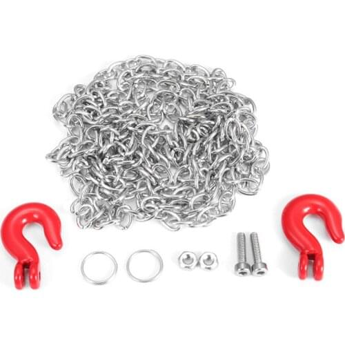 Towing Chain & Buckle Hook for 1/10 1/16 SCX10 WRAITH D90 HILUX TUNDRA CC01 RC Car Parts Accessories